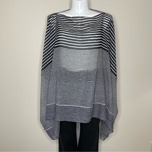 Charlie Paige Semi-sheer Black and White Striped Swim Coverup